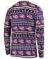 Фото #5 товара Men's Purple LSU Tigers Ugly Sweater Knit Long Sleeve Top and Pant Set