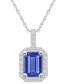 ფოტო #1 პროდუქტის Tanzanite (1-5/8 Ct. t.w.) and Diamond (1/4 Ct. t.w.) Halo Pendant Necklace