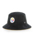 Фото #1 товара Men's Black Pittsburgh Steelers Thick Cord Bucket Hat