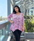 ფოტო #6 პროდუქტის Plus Size Snake Print Cold Shoulder Tunic Top