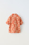Фото #7 товара Рубашка из смеси хлопка и льна с принтом ZARA