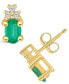 ფოტო #1 პროდუქტის Emerald (1 Ct. t.w.) and Diamond (1/10 Ct. t.w.) Stud Earrings