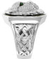 ფოტო #4 პროდუქტის EFFY® Men's Diamond (1/2 ct. t.w.) & Emerald Accent Black Enamel Lion Ring in Sterling Silver