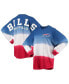 ფოტო #2 პროდუქტის Women's Royal, Red Buffalo Bills Ombre Long Sleeve T-shirt