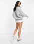 Nike mini swoosh oversized crew sweatshirt in grey and sail