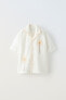 Фото #4 товара Рубашка из смесового льна с вышивкой «пальмы» ZARA