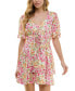 Juniors' Floral-Print Tiered Fit & Flare Dress