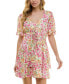 ფოტო #1 პროდუქტის Juniors' Floral-Print Tiered Fit & Flare Dress