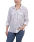 ფოტო #1 პროდუქტის Petite 3/4 Roll Tab Blouse with Pockets