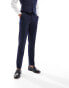 ASOS DESIGN slim suit trouser in navy pinstripe Синий, W30 L32 - фото #5