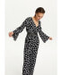 Фото #4 товара Women's Printed V-Neck Belted Jumpsuit