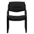 Black Leather Executive Side Reception Chair With Sled Base