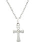 ფოტო #1 პროდუქტის Children's Diamond Accent Cross Pendant Necklace in Sterling Silver