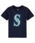 ფოტო #1 პროდუქტის Infant Boys and Girls Navy Seattle Mariners Team Crew Primary Logo T-shirt