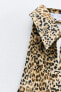Фото #5 товара Платье-рубашка из смесового льна с анималистическим принтом ZARA