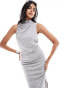 Фото #2 товара ASOS DESIGN drape midi dress in light grey marl