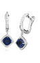 Luxury silver earrings with tanzanite and zircons SVLE0651SH8M100