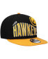 ფოტო #4 პროდუქტის Men's Black Iowa Hawkeyes Two-Tone Vintage-Like Wave 9FIFTY Snapback Hat