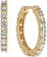 ფოტო #3 პროდუქტის Diamond Cut Flat Bead Link Small Huggie Hoop Earrings in 10k Two-Tone Gold, 3/4"