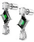 ფოტო #3 პროდუქტის Silver-Tone Mesmera Green Stone Drop Earrings