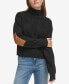 Фото #6 товара Women's Patched Mock Neck Sweater