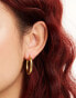 Lost Souls stainless steel 30mm tube hoop earrings in 18k gold plated