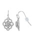 Silver-Tone Small Crystal Flower Drop Earrings