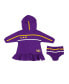ფოტო #1 პროდუქტის Girls Infant Purple LSU Tigers Winifred Hoodie Dress and Bloomer Set
