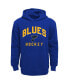 ფოტო #3 პროდუქტის Toddler Boys Blue, Heather Gray St. Louis Blues Play by Play Pullover Hoodie and Pants Set