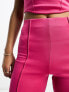 Фото #5 товара ASOS DESIGN co-ord scuba fitted straight leg trouser with pintucks in pink