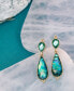 ფოტო #3 პროდუქტის Gold-Tone Stone Double Drop Earrings