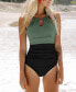 Women's Tummy Control Cutout High Neck One Piece Swimsuit