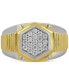 Men's Diamond Cluster Statement Ring (1/2 ct. t.w.) in Sterling Silver & 18k Gold-Plate
