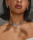 Rhodium-Plated Cubic Zirconia Flower Statement Necklace, 16" + 2" extender, Created for Macy's