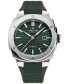 ფოტო #1 პროდუქტის Men's Swiss Automatic Alpiner Green Rubber Strap Watch 41mm