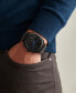 ფოტო #4 პროდუქტის Men's Caine Black Leather Strap Watch 42mm