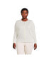 Фото #3 товара Plus Size Fine Gauge Cotton Cardigan Sweater