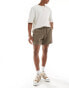 Фото #6 товара Abercrombie & Fitch 6inch pull on drawstring linen blend shorts in brown