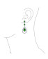 Фото #3 товара Серьги Bling Jewelry в стиле арт-деко с эмулированным зеленым изумрудом AAA кубическим цирконием в двойной оправе большого слезы, серьги-шанделиры для женщин на странице венчания и вечеринки.