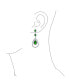 ფოტო #3 პროდუქტის Art Deco Style Wedding Simulated Green Emerald AAA Cubic Zirconia Double Halo Large Teardrop CZ Statement Dangle Chandelier Earrings For Women Bridal Party Silver Plated