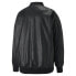 Puma T7 Faux Leather Full Zip Bomber Jacket Womens Black Casual Athletic Outerwe