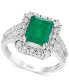 ფოტო #1 პროდუქტის Brasilica by EFFY® Emerald (2-1/5 ct. t.w.) & Diamond (1/2 ct. t.w.) Ring in 14k White Gold & 14k Yellow Gold