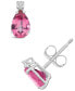 ფოტო #1 პროდუქტის Pink Topaz (1 ct. t.w.) and Diamond Accent Stud Earrings in 14K Yellow Gold or 14K White Gold
