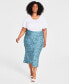 ფოტო #1 პროდუქტის Trendy Plus Size Garden Floral Slip Skirt, Created for Macy's