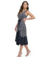 Фото #3 товара Women's Sleeveless V-Neck Faux-Wrap Midi Dress