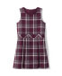 Платье для малышей Lands' End в клетку до колена Burgundy/Gray Plaid, 7 - фото #1