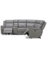 Фото #24 товара Addyson 117" 5-Pc. Leather Sectional with 2 Zero Gravity Recliners with Power Headrests, Created for Macy's