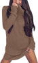 Фото #2 товара Women's Autumn Winter Pullover Dress Knitted Jumper Long Sleeve Loose Sweater Long Tops Jumper Jumper