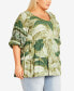 Фото #2 товара Plus Size Alice Border V-neck Tunic Top