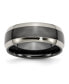 Фото #1 товара Titanium Black Ti Polished Concave Wedding Band Ring